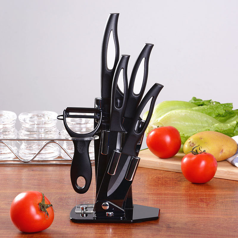 Six-Piece Black Blade Ceramic Knife Set – Ultra Sharp, Rust-Free, and Modern