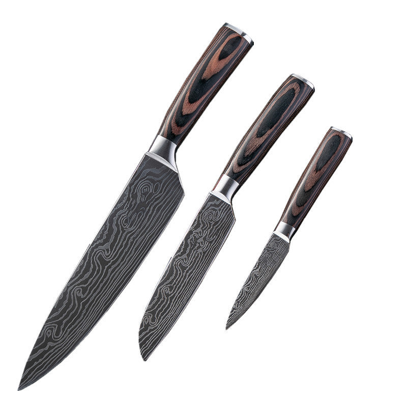 Professional Knife Set – Ultra Sharp Stainless Steel Knives with Damascus Pattern