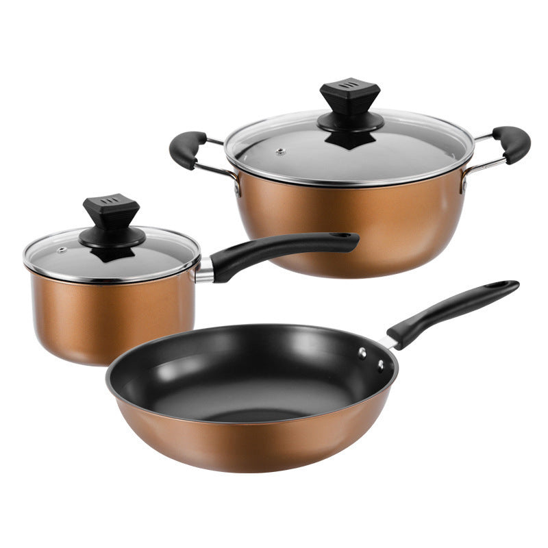 Cast Iron Luxe Trio – Premium Non-Stick Cookware Set
