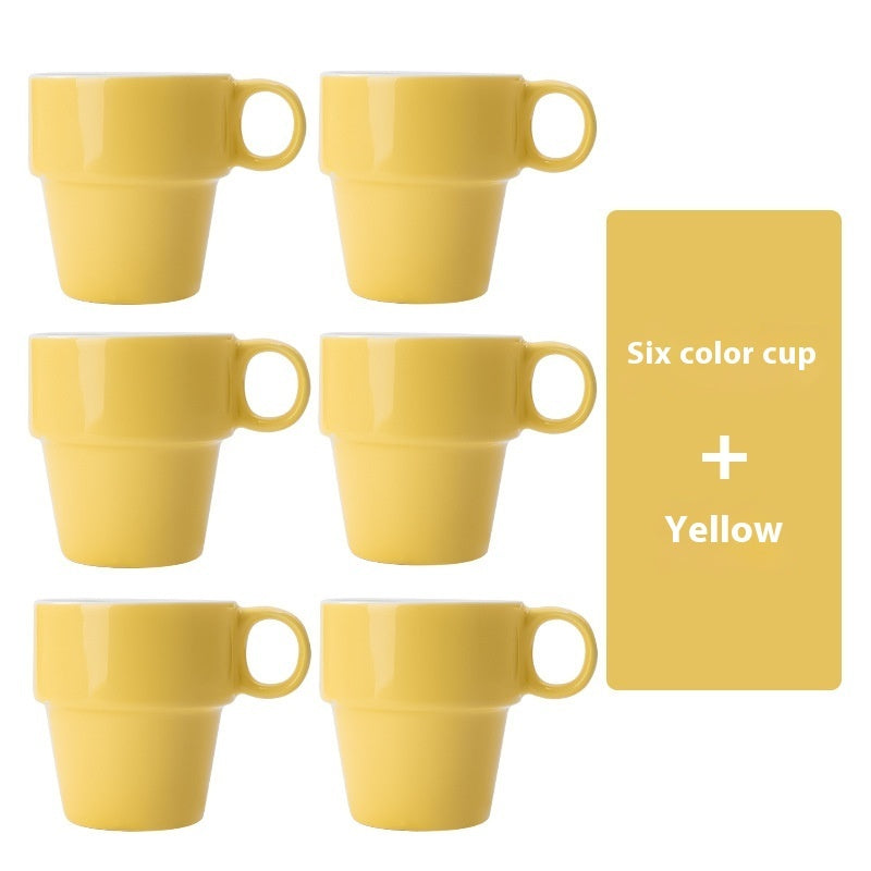 Stackable Ceramic Cups – Convenient Storage for Modern Households