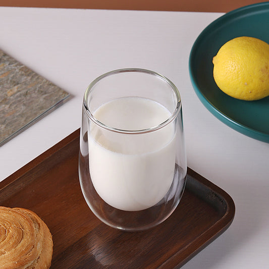 Elegant Double-Layer Colored Glass Cups – Stylish & Heat-Resistant Drinkware