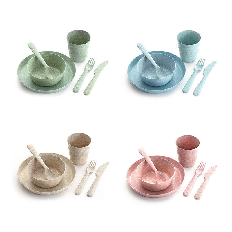 Eco-Friendly Wheat Straw Tableware Set – Sustainable, Stylish, and Drop-Proof
