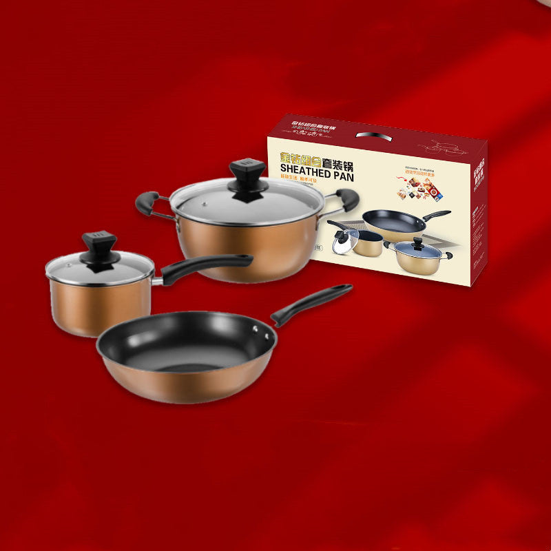 Cast Iron Luxe Trio – Premium Non-Stick Cookware Set