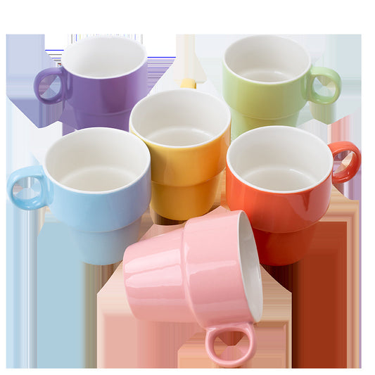 Stackable Ceramic Cups – Convenient Storage for Modern Households