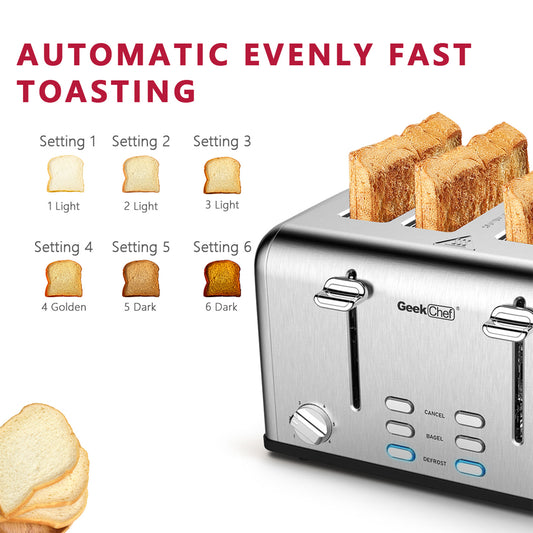 GeekChef Elite 4-Slice WideSlot Toaster