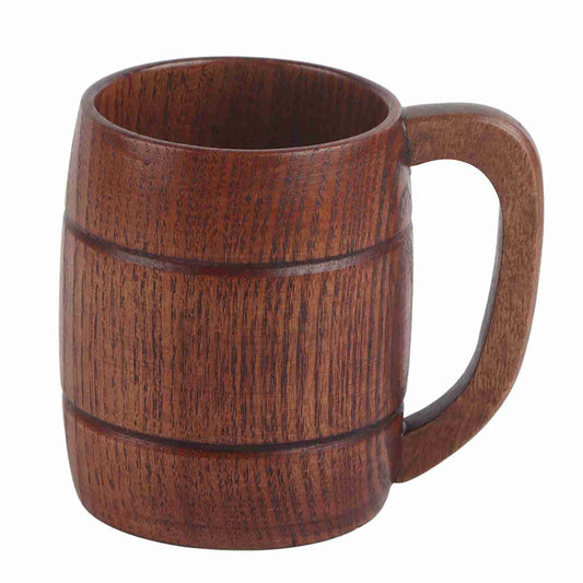 Handmade natural pure bamboo beer cup featuring a smooth artisanal finish and heat-resistant bottom, perfect for enjoying beer, water, or tea in an eco-friendly style