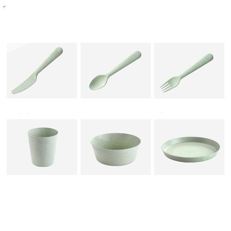 Eco-Friendly Wheat Straw Tableware Set – Sustainable, Stylish, and Drop-Proof