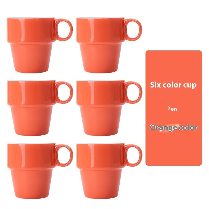 Stackable Ceramic Cups – Convenient Storage for Modern Households